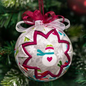 Quilted Heirloom Christmas Snow Globe Ornaments
